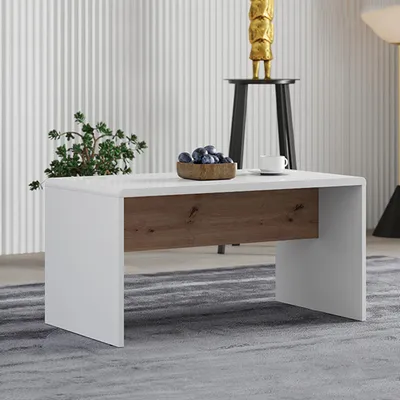 Produktbild von Limatola - Couchtisch, 90x50x47h cm Weiß Matt, Rechteckig