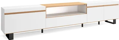 Immagine prodotto di COZY Mobile TV Soggiorno, 288x35x57cm, Design industriale, Bianco e Rovere soft