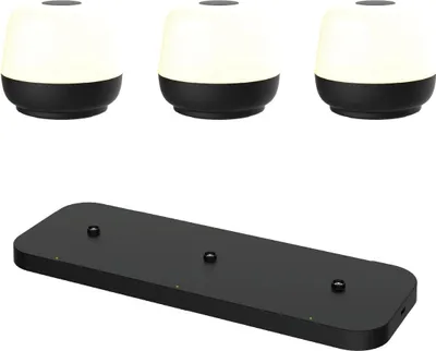 Imagen del producto de Luxus Europe - Lámpara de mesa Naxos, color - Juego de 3 lámparas de mesa inalámbricas para exteriores – Recargables