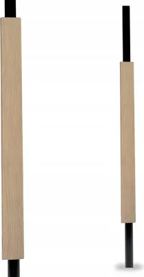 Obrázok produktu pre Zábradlie - Zábradlie - 90 cm - Dubové drevo - Čierna nerezová oceľ - ⌀ 25 mm - Schodiskové zábradlie - Vnútorné
