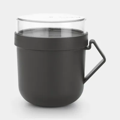 Produktbild von Brabantia Make & Take, Becher, Rund, 0,6 l, Grau, Transparent, Kunststoff, 130 mm