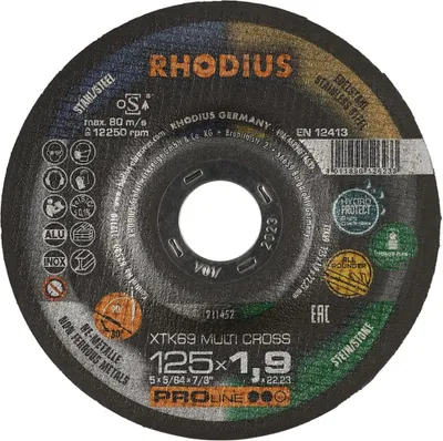 Image de Disque à tronçonner RHODIUS Multimateriaux XTK69 - Ø125 mm x 1.9 x 22.2 mm - 211452
