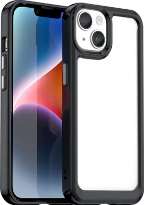 Produktbild von Mobigear Crystal iPhone 15 Hülle Hardcase Backcover - Transparent / Schwarz