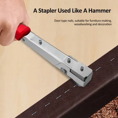 Produktbild von Handheld Hammer Tacker Hefter für Türklammern - Extra-effiziente manuelle Hammer Hefter für die Möbelproduktion, Tischlerei Dekoration, Inneneinrichtung, und feste Verdrahtung