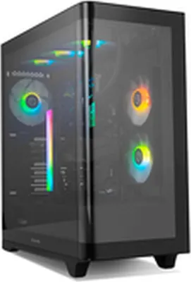 Produktbild von NOX Hummer ETHER, Midi Tower, PC, Schwarz, ATX, ITX, Mini-ATX, SPCC, Stahl, Gehärtetes Glas, Gaming