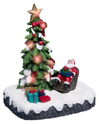 Immagine prodotto di Villaggio di Natale, scena con San Nicola vicino all'albero
