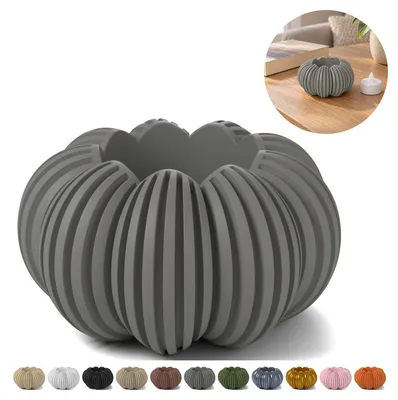 Image de Photophore citrouille pour bougie LED — 4,6 cm – Gris