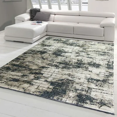 Obrázok produktu pre Moderný koberec do obývačky s abstraktným orientálnym vzorom v béžovej farbe na čiernom pozadí s rozmermi - 160x230 cm