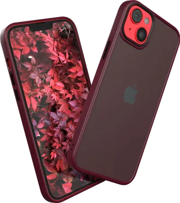 Produktbild von EAZY CASE - Outdoor Case kompatibel mit Apple iPhone 14 Plus, stoßfest, kratzfest, mit Kameraschutz, Silikonhülle in Dunkelrot