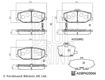 Produktbild von BLUE PRINT Bremsbeläge Satz Vorne für SUZUKI Jimny IV SUV (A6G) ADBP420066