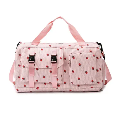 Produktbild von Sporttasche Handgepäck Tasche Reisetasche mit Schuhfach für Reisen, Fitness, Sport, Rosa