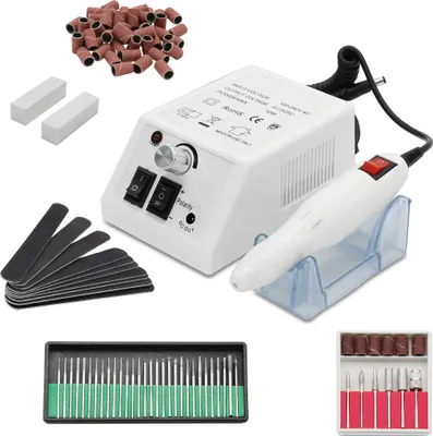 Immagine prodotto di Jiubiaz Taglia unghie elettrico Manicure Pedicure Cutter File Set Nail Art Professionale Cutter Grinding Stones Diamond Grinder Nail File Pedicure Tool White
