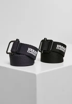 Image de Urban Classics TB4294 | Industrial Canvas Belt 2-Pack S/M à L/XL - Couleur : Black/Navy - Taille : S/M