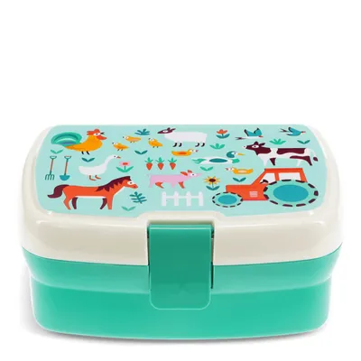 Produktbild von Lunchbox mit herausnehmbaren Fach Bauernhof Kunststoff Farmyard ca. 17x13x7,5 cm