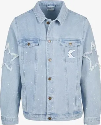 Obrázok produktu pre Bunda Karl Kani OG Paintsplatter Denim Trucker Jacket bielená modrá/biela - L