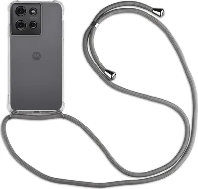 Produktbild von Handykett für Motorola Moto G75 Hülle mit Kordel Handyhülle mit Band in Grau