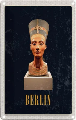 Image de vianmo Plaque en tôle 30x20 cm Berlin DE Museum Nefertiti Bust
