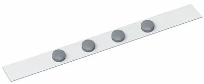 Image de Ferrobarre standard magnétique 5x100 cm blanc sk avec 4 aimants Paquet de 10 pièces