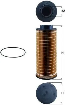 Produktbild von Ölfilter MAHLE OX 376D Filtereinsatz für SCANIA P,G,R,T - series 4 - series L,P,G,R,S - series