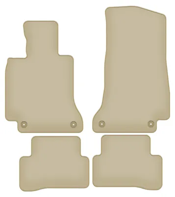 Immagine prodotto di Tappetini in velluto PREMIUM beige compatibili con Mercedes C W205 (2015-, station wagon, berlina) – con fissaggi – su misura