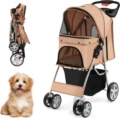 Obrázok produktu pre Kočík pre psov kočík do 15 kg 81 x 45 x 101 cm béžová
