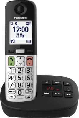 Produktbild von Panasonic KX-TGU430, DECT-Telefon, Kabelloses Mobilteil, Freisprecheinrichtung, 1000 Eintragungen, Anrufer-Identifikation, Schwarz, Grau