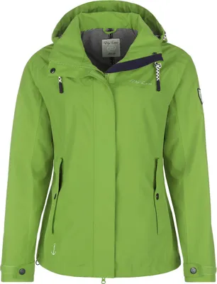 Produktbild von Dry Fashion Damen Funktionsjacke Norderney - Wasserdichte Outdoor-Jacke mit gestreiftem Innenfutter in Grün Größe 38