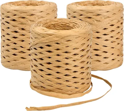 Obrázok produktu pre Papierová stužka Raphia, 3 rolky, dĺžka 200 metrov, šírka 6 mm, vhodná na balenie darčekov