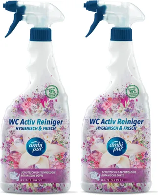 Produktbild von Ambi Pur WC Aktiv Reiniger Spray White Flowers 750ml (2er Pack)