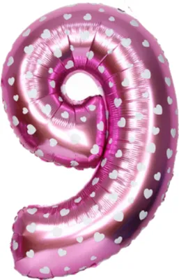 Produktbild von Zahl Luftballon XL 75CM Nummer Folienballon Rosa 9
