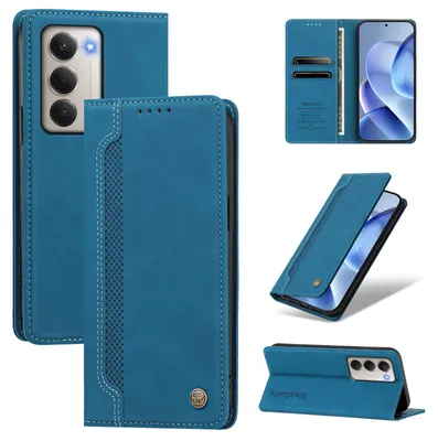 Produktbild von Handyhülle für Xiaomi Redmi 15 5G/4G, Leder Wallet Klapphülle mit Standfunktion, Stoßfeste Schutzhülle Blau