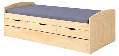 Produktbild von Interlink Kinderbett 90x200 cm, Funktions-,  Kojen-, Gästebett, natur mit Schubladen