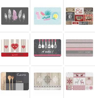 Produktbild von Tischsets Platzdeckchen 28,5 x 44 cm Untersetzer Platzset 2er bis 12er Packs, Motiv:Küchenhelfer, Menge:6 Stück