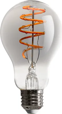 Productafbeelding van LED-lamp, spiraalvormig filament, A60, 5W, E27, rookglas, 100lm, extra warmwit, 1800K, dimbaar
