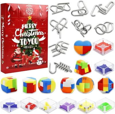 Produktbild von Adventskalender mit Denkaufgaben – 24 Geduldspiele für Kinder