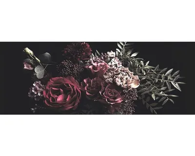 Produktbild von Glasbild Barock Flowers III 80x30 cm