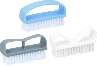 Produktbild von 3er Pack Nagelbürste mit Bügel, aus Kunststoff auf Blisterkarte Handbürste