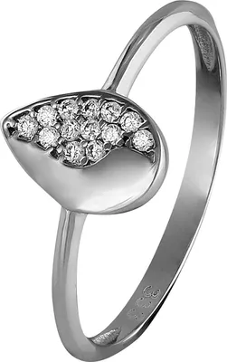Produktbild von GoldDream Ring Zirkonia Weißgold 8 Karat Gr. 54 Blatt weiß Damen GDR506J54