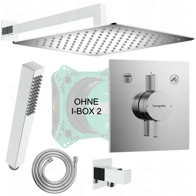 Produktbild von HANSGROHE DuoTurn E | DEUSENFELD | BOFLER Unterputz Duschset Duschsystem #72-O, Armatur, Regendusche 30cm, Brausearm, Handbrause, Brauseset verchromt
