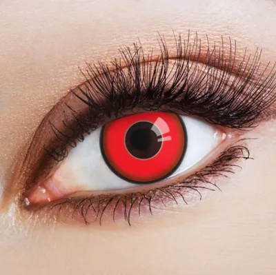 Produktbild von aricona farbige Kontaktlinsen Halloween Kostüm Rote Zombie Vampir Fasching Rot