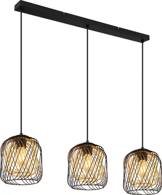 Produktbild von Globo Lighting Hängeleuchte Metall schwarz matt, 3x E27