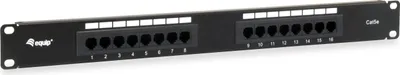 Produktbild von Equip Patchpanel 16x RJ45 Cat5e 19" 1HE ungeschirmt schwarz