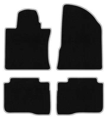 Produktbild von Fußmatten Velours Schwarz/Silber für SsangYong Korando IV 2019- Set 4-tlg