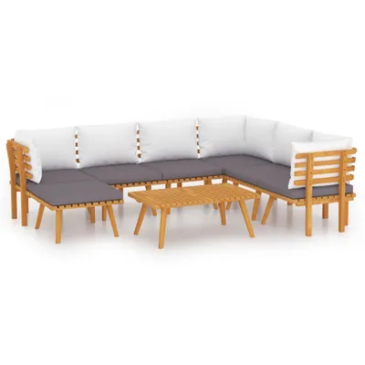 Produktbild von 8-tlg. Garten-Lounge-Set mit Kissen Massivholz Akazie