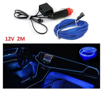 Obrázek produktu pro LED lišta pro osvětlení interiéru palubní desky, modré světlo, 12 V, 2 m, ambientní osvětlení