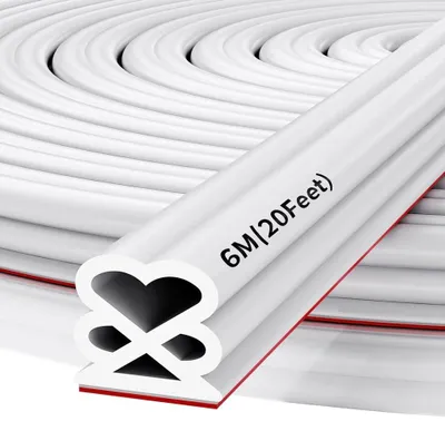Obrázek produktu pro Gumové těsnění dveří samolepicí - Voděodolné - Bílé - 1 cm x 6 m