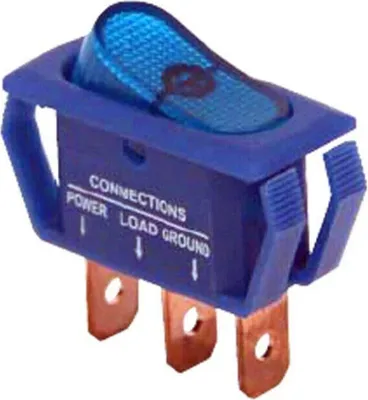 Produktbild von 12V 25A 3 Pin Kippschalter Auto KFZ Wippschalter Blau, Beleuchtet EIN/AUS