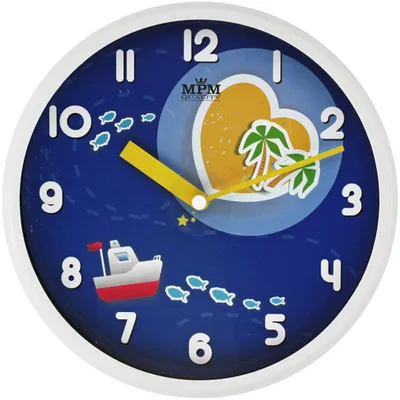 Produktbild von Wanduhr für Kinder, Lernuhr mit Wasserweltmotiv und Zahlen auf den Zeigern