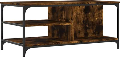 Obrázek produktu pro vidaXL Konferenční stolek Smoked Oak 100x50x45 cm Materiál dřeva