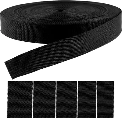 Produktbild von 50m Gurtband Ripsband, Polypropylen, 1,3mm stark, Wähle deine Größe und Farbe, Größe:50mm, Farbe:schwarz